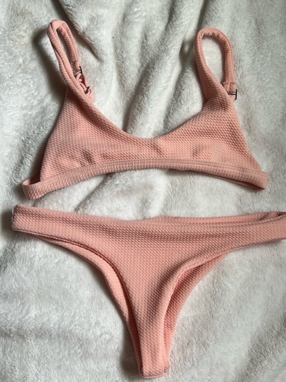 SHEIN | Women’s Size XS | Pink Textured Bikini Set